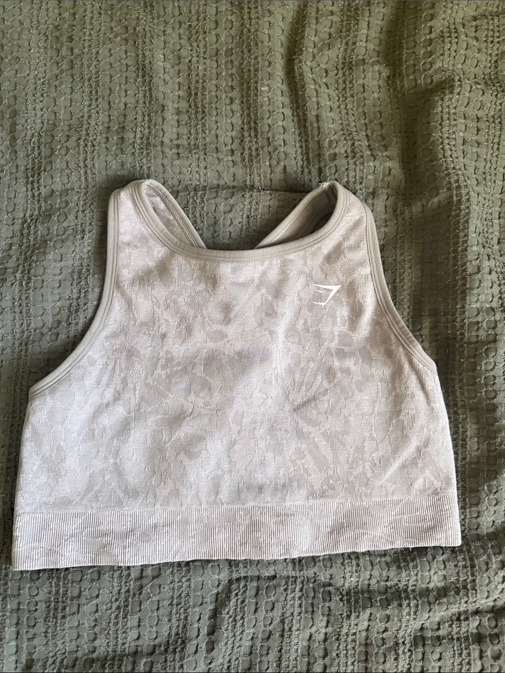 Gymshark Light Beige Seamless High-Neck Sports Bra